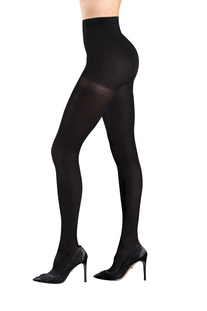 Hue Women's Opaque Control Top Tight, Black , 1 at  Women's Clothing  store: Matte Opaque Tights