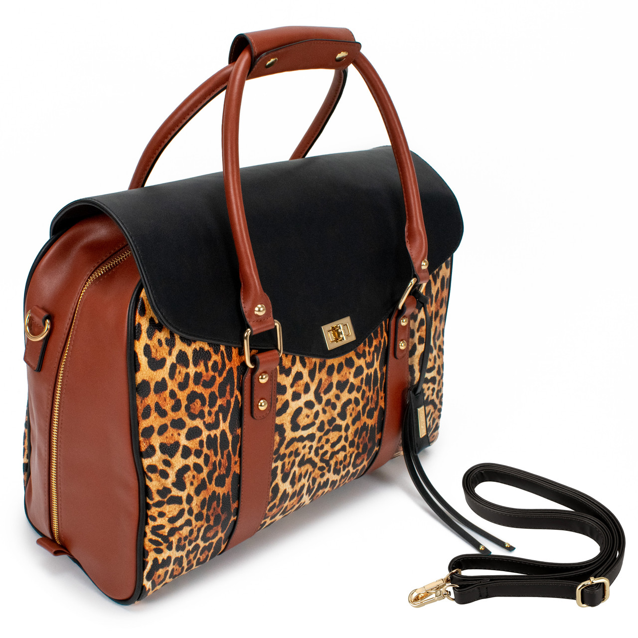 Leopard Weekender Tote Bag by Badgley Mischka