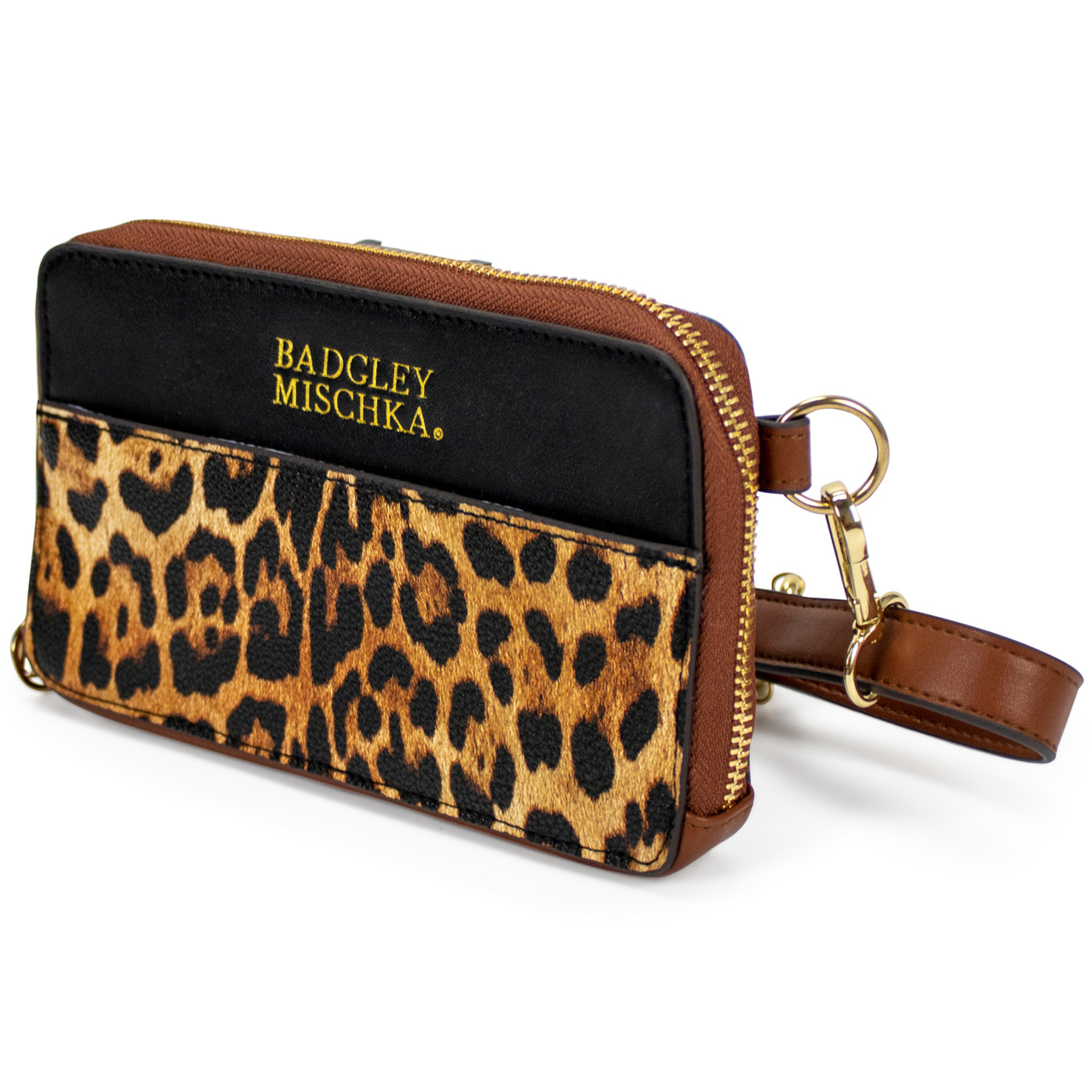 Leopard Vegan Leather Pouch Belt Bag by Badgley Mischka