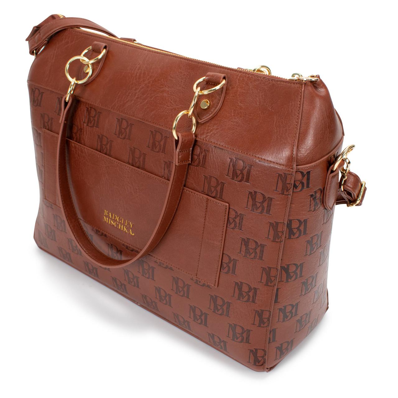 Badgley Mischka Diana Vegan Leather Tote Weekender Travel Bag