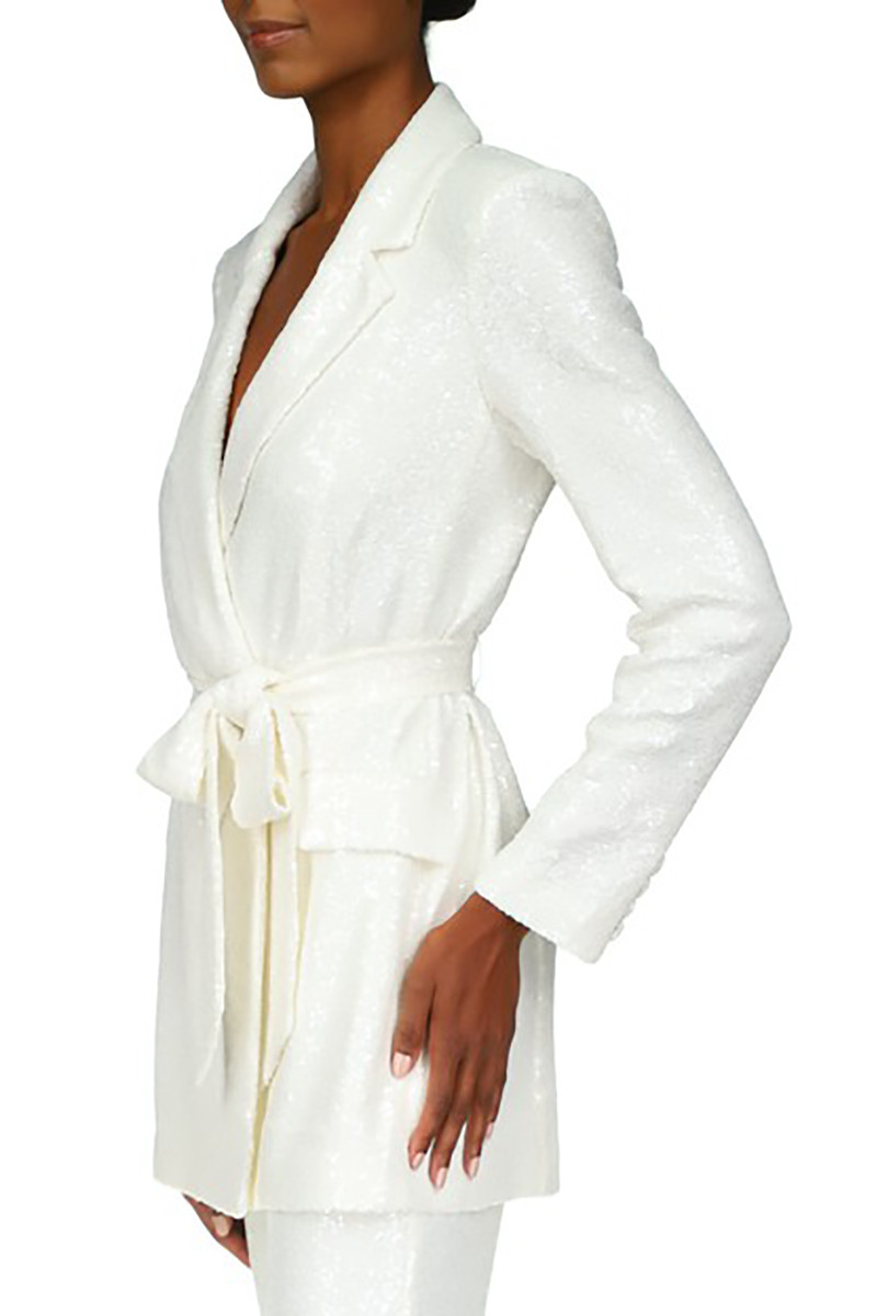 white sequin jacket for ladies