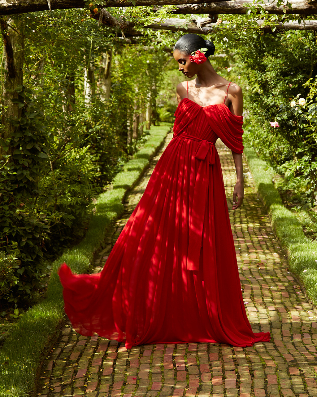 Pleated Georgette Gown by Badgley Mischka