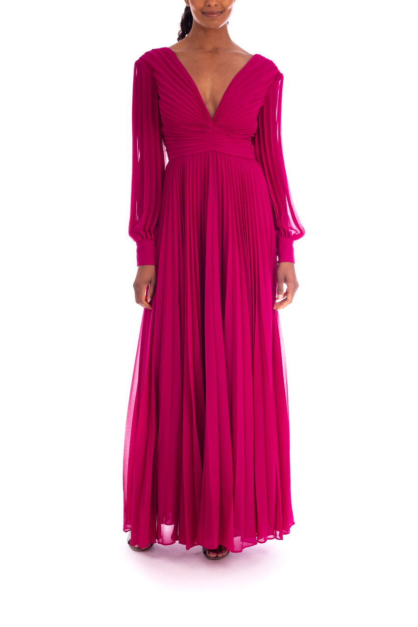 Pleated Georgette Gown by Badgley Mischka