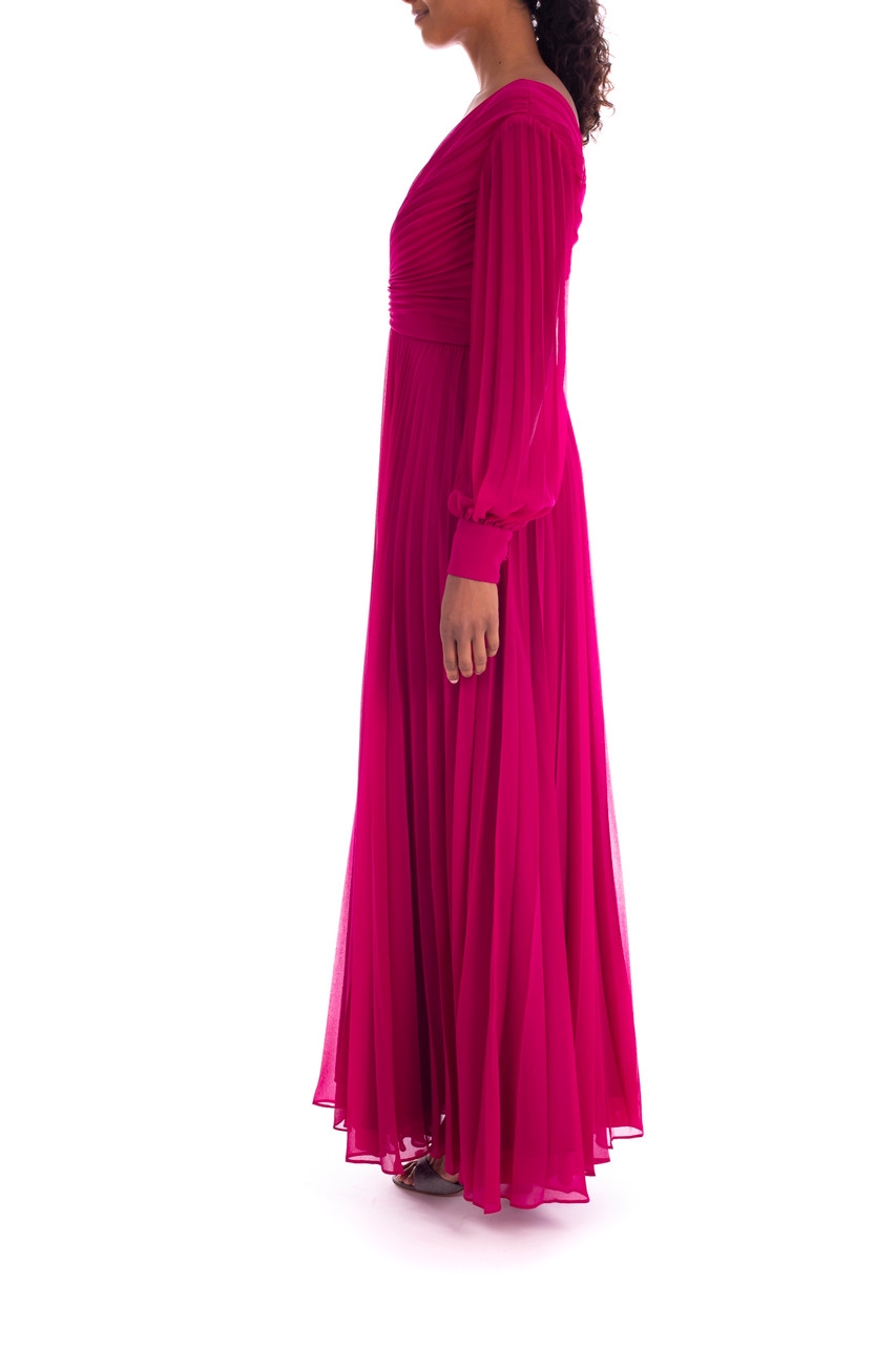 Pleated Georgette Gown by Badgley Mischka