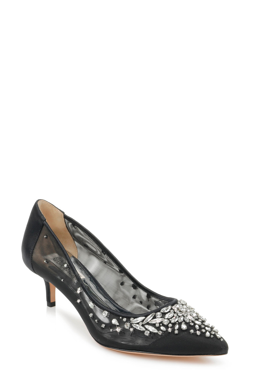 Badgley mischka onyx kitten heel pump