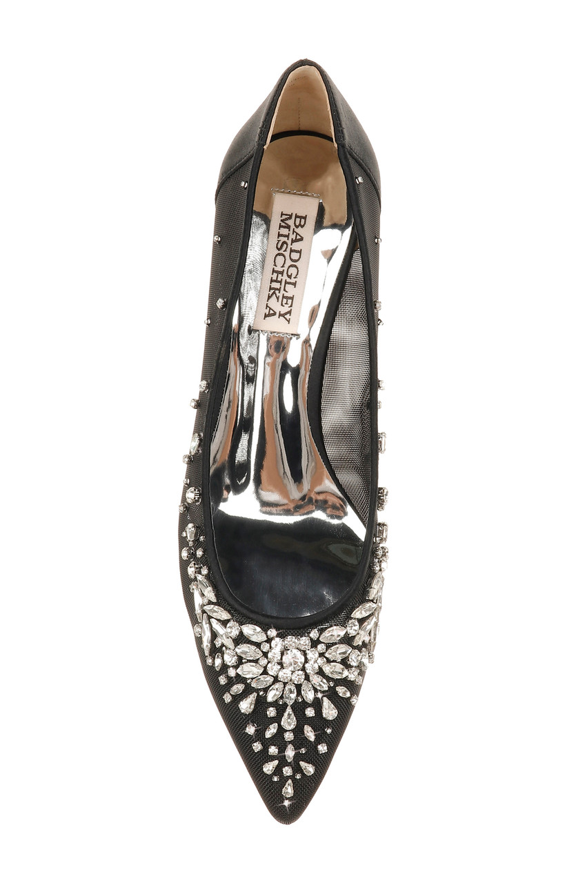 Onyx embellished kitten heel clearance