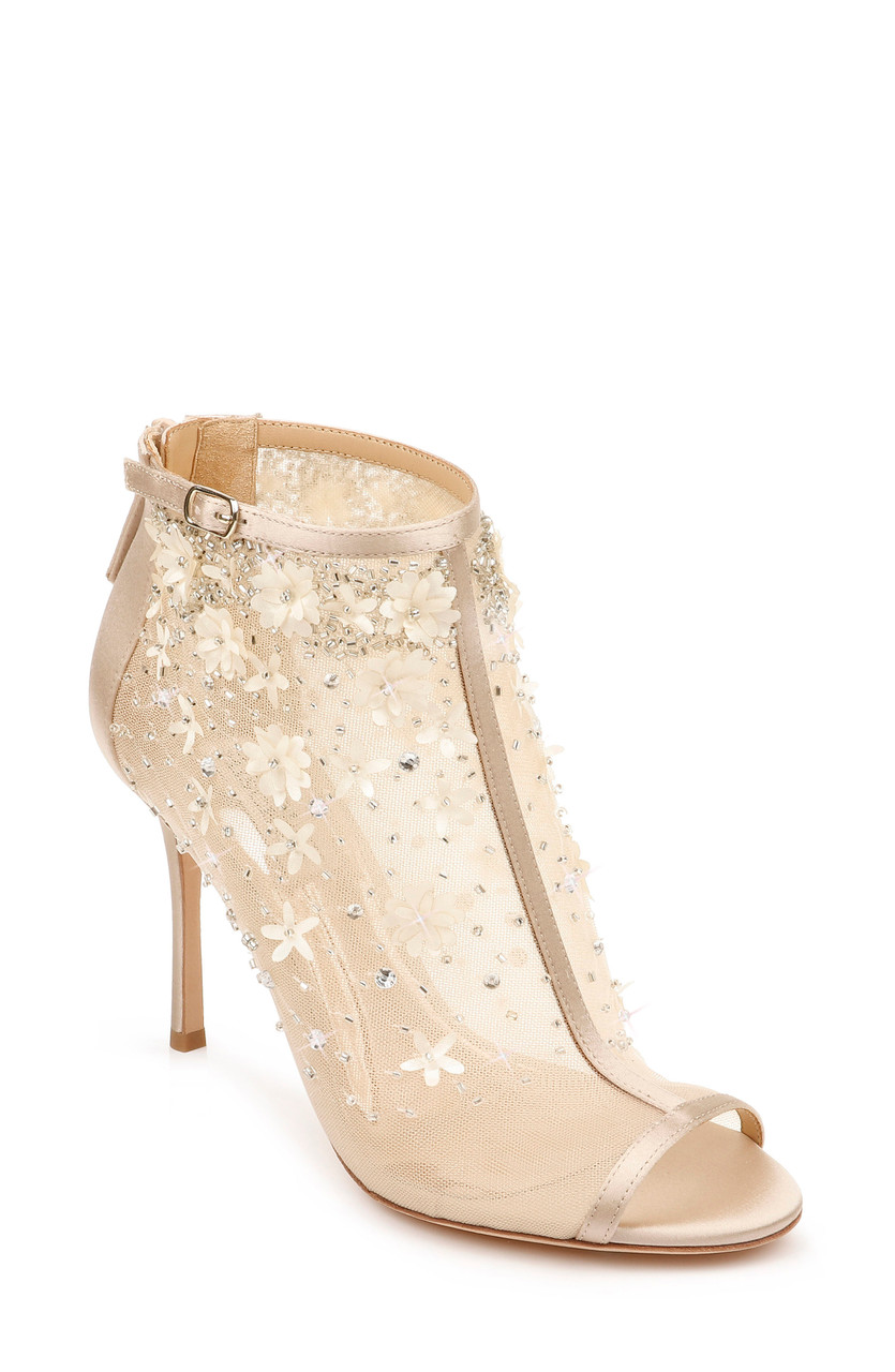 mesh peep toe booties