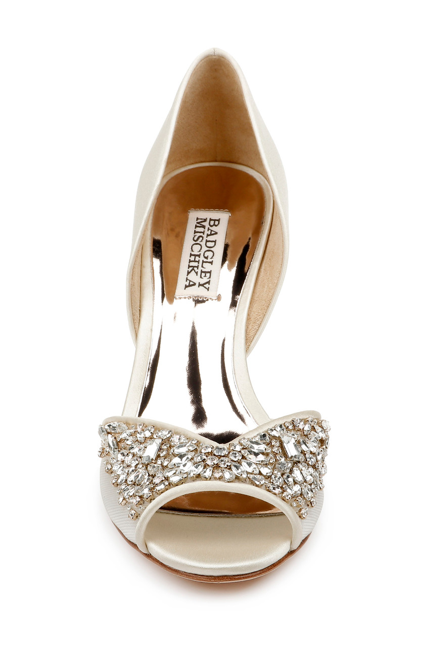 Badgley mischka cashmere crystal embellished wedge Clearance