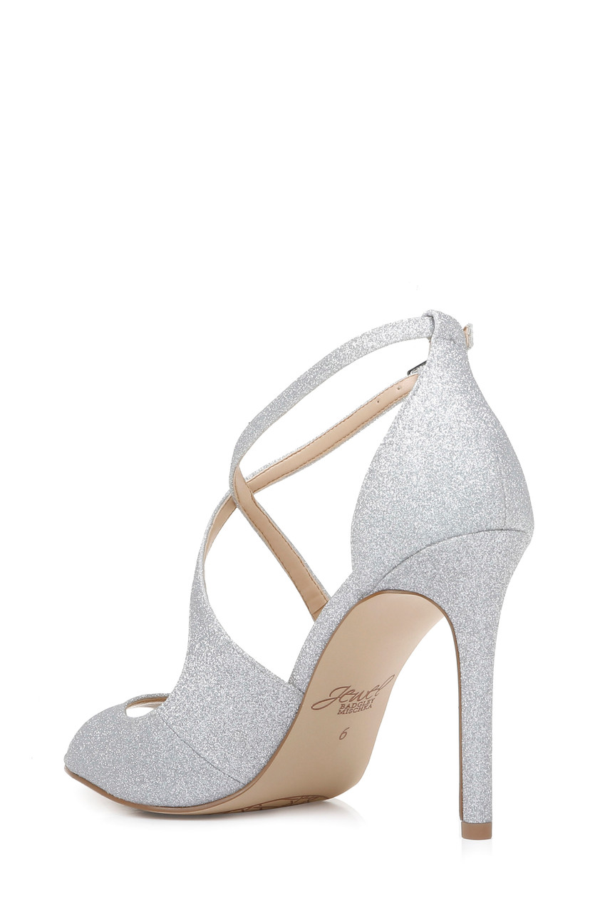 Jonna Glitter Peep Toe Pumps by Badgley Mischka