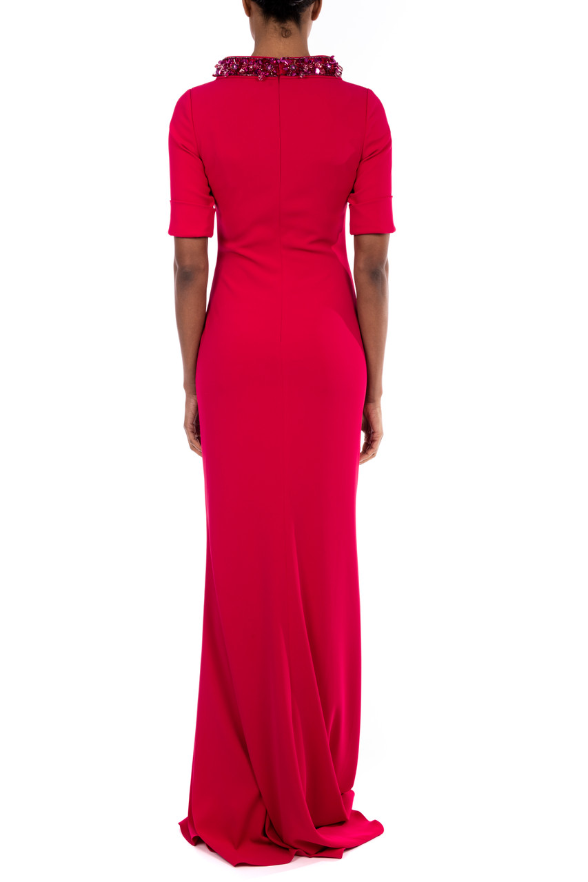 collar evening gown