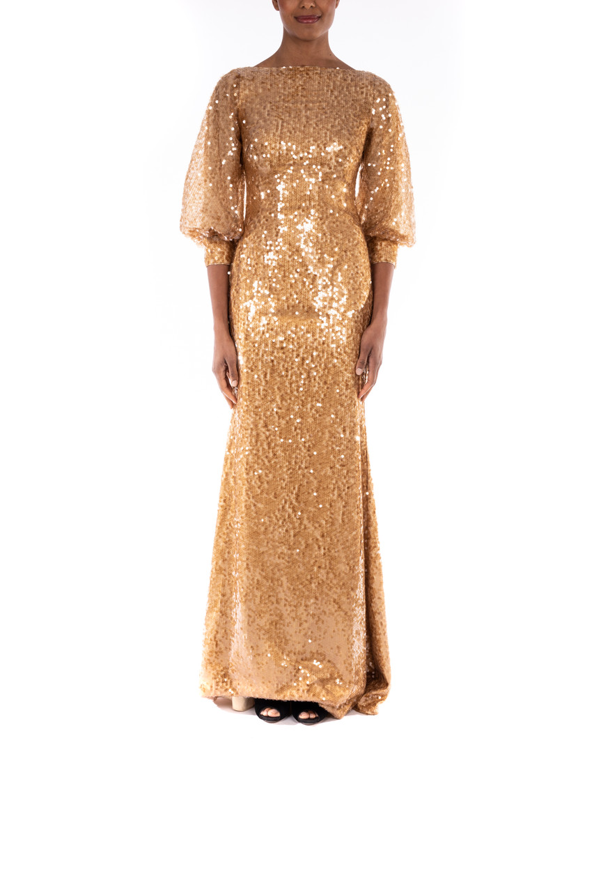 Badgley Mischka Blush Sequin Blouson Gown | Evening gowns formal, Prom  dresses ball gown, Long sequin dress
