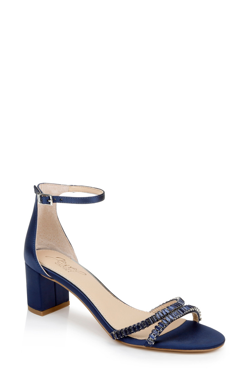 navy strappy block heels
