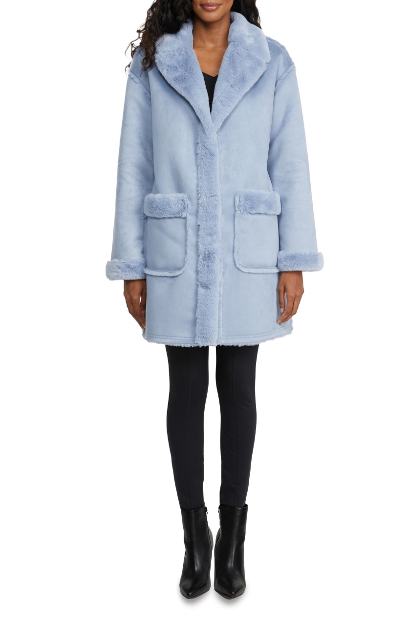 blue shearling jacket