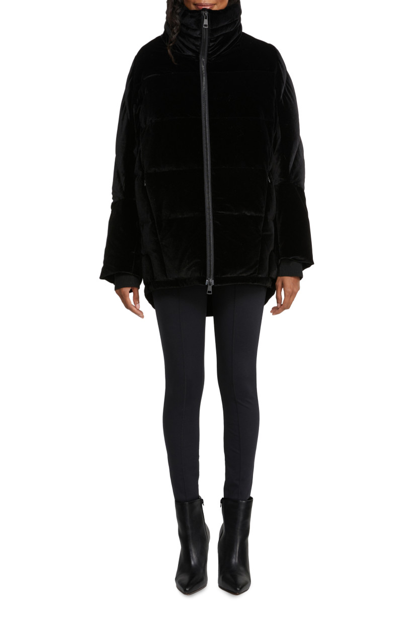 black velvet puffer jacket