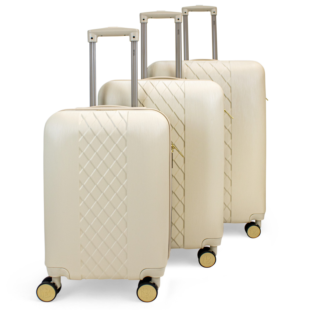 BADGLEY MISCHKA Mia 3 Piece Expandable Retro Luggage Set (Champagne) 