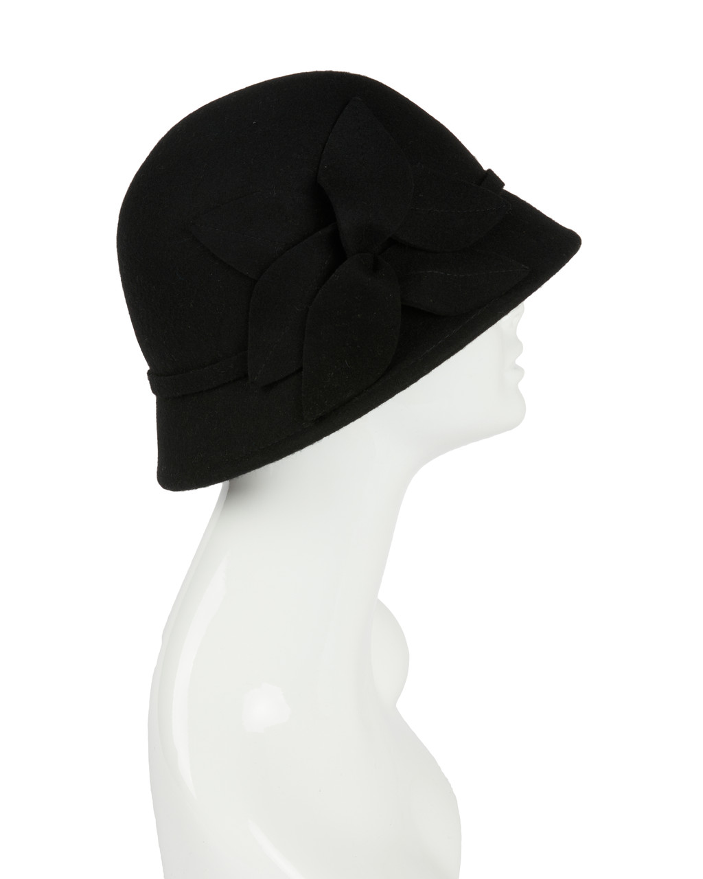 Flower Wool Felt Gambler Hat AJ589F Black - Fit Rite Fashions