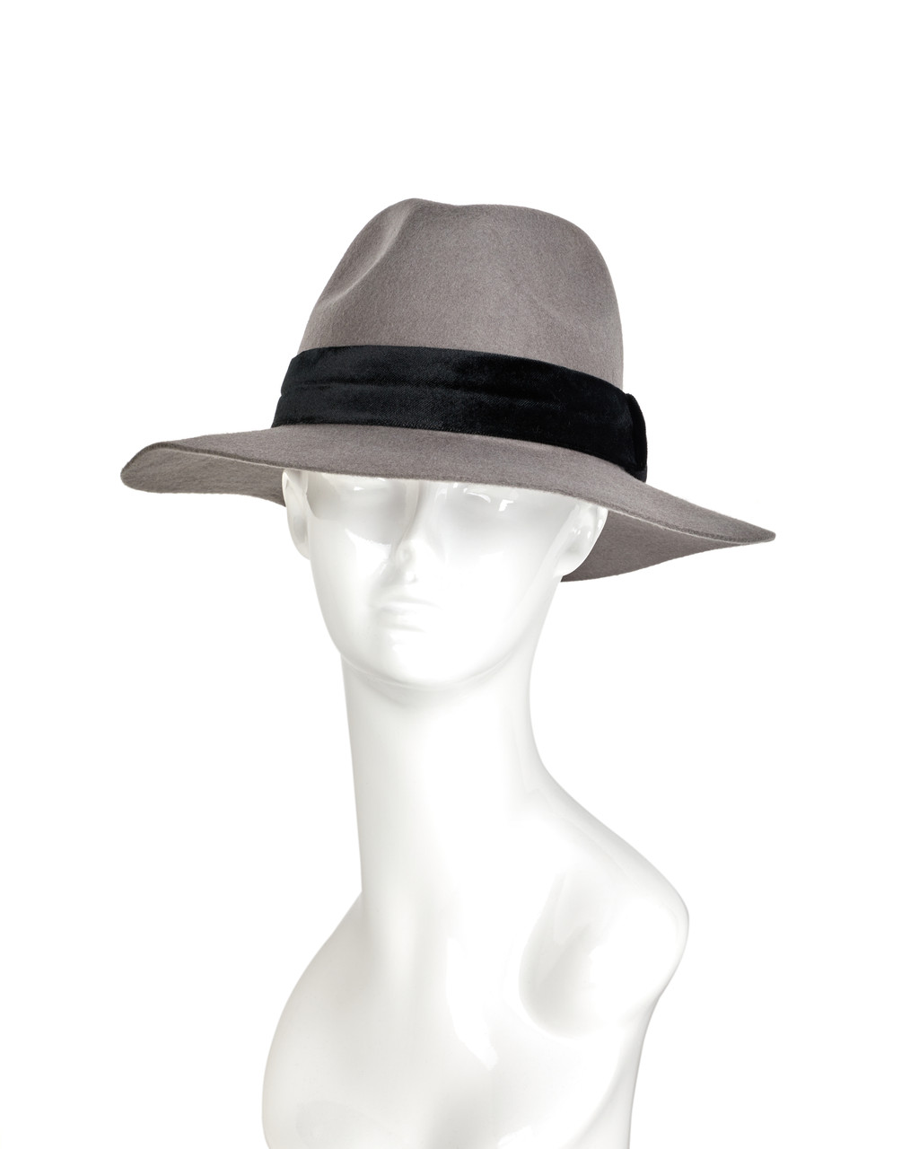 Wool Fedora With Velvet Band