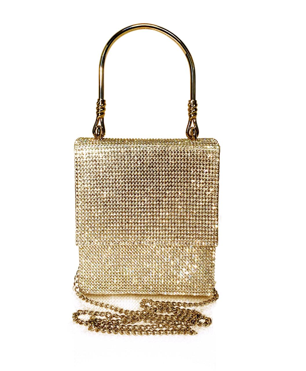 Womens Vintage Rhinestone Gold evening bag (s)