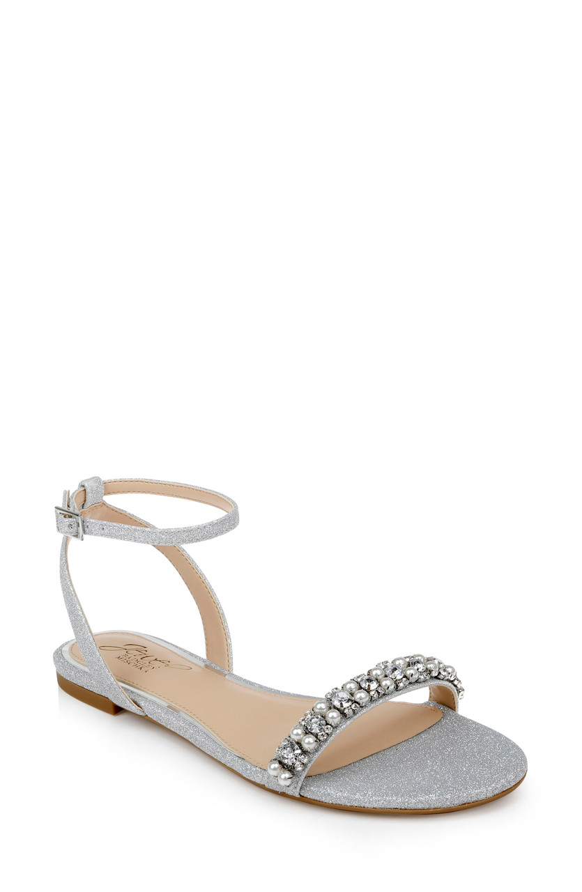 Daria Pearl and Crystal Flat Sandals by Badgley Mishcka