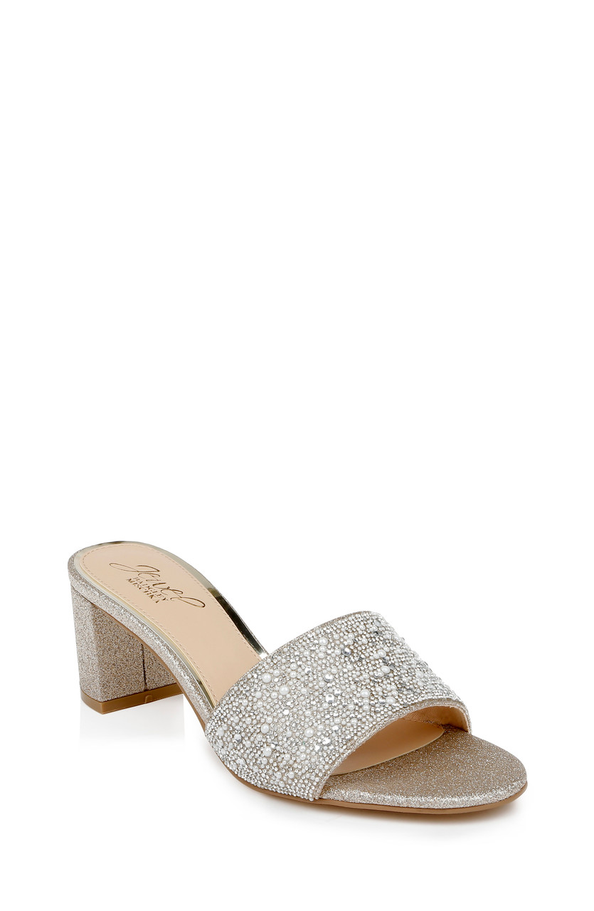 Della Glitter Block Heel Mules