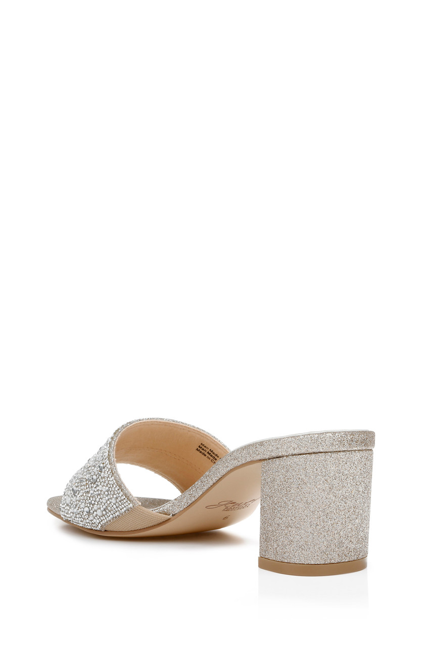 Della Glitter Block Heel Mules by 