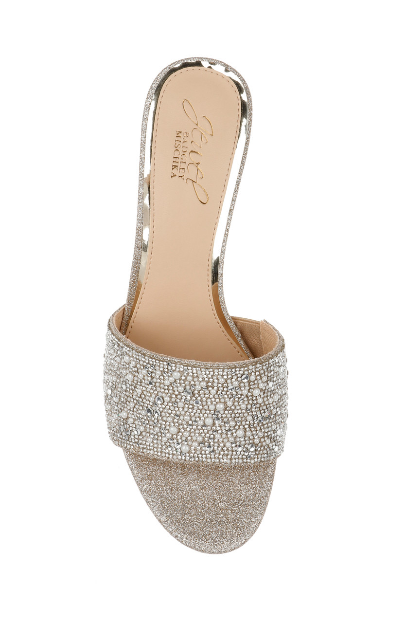 Della Glitter Block Heel Mules by Badgley Mishcka