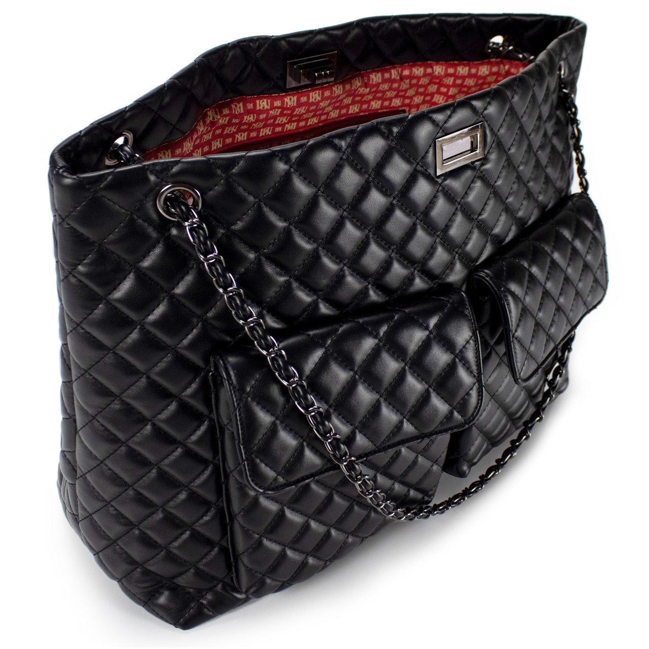 DIAMOND Genuine Leather Holiday Bag Quilted Weekend Bag 