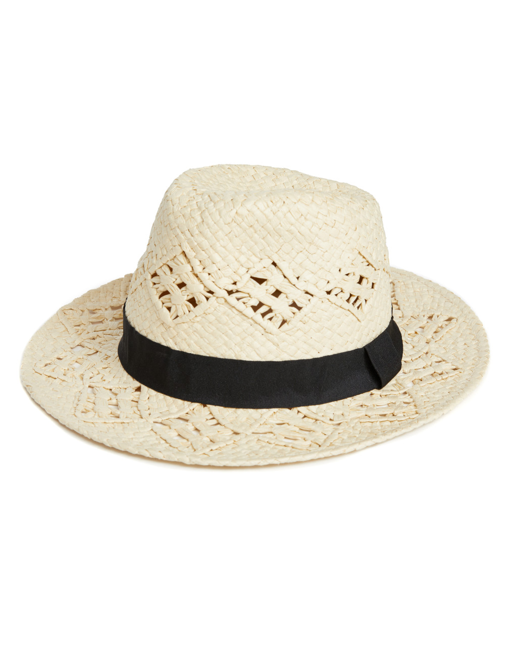Straw Fedora with Open Weave Pattern