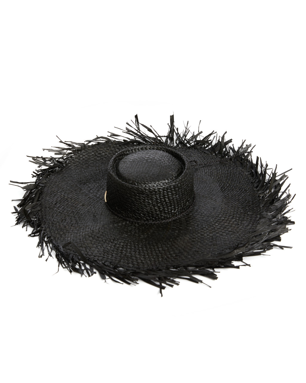 Oversized Floppy Straw Hat with Frayed Edges