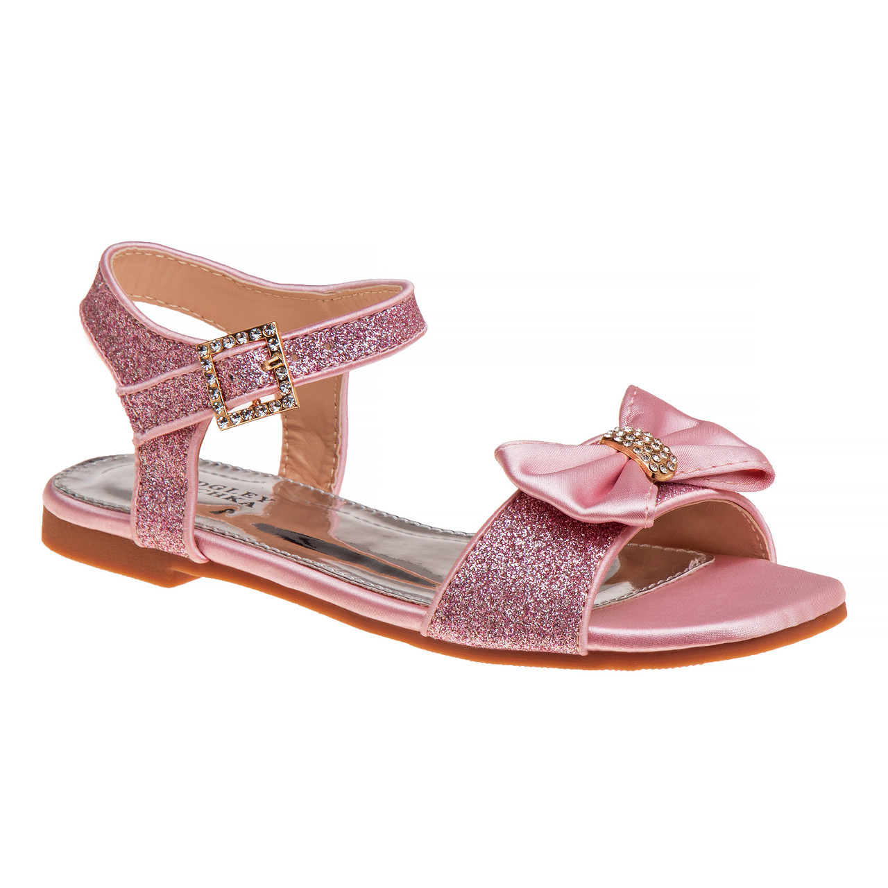 Phillipa Silver Glitter Bow Wedding Sandals