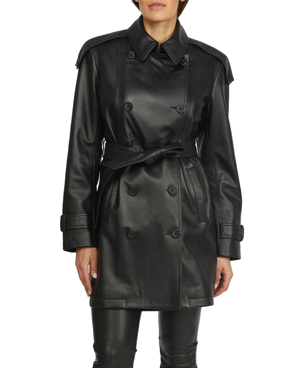 Leather trench sales coat burberry