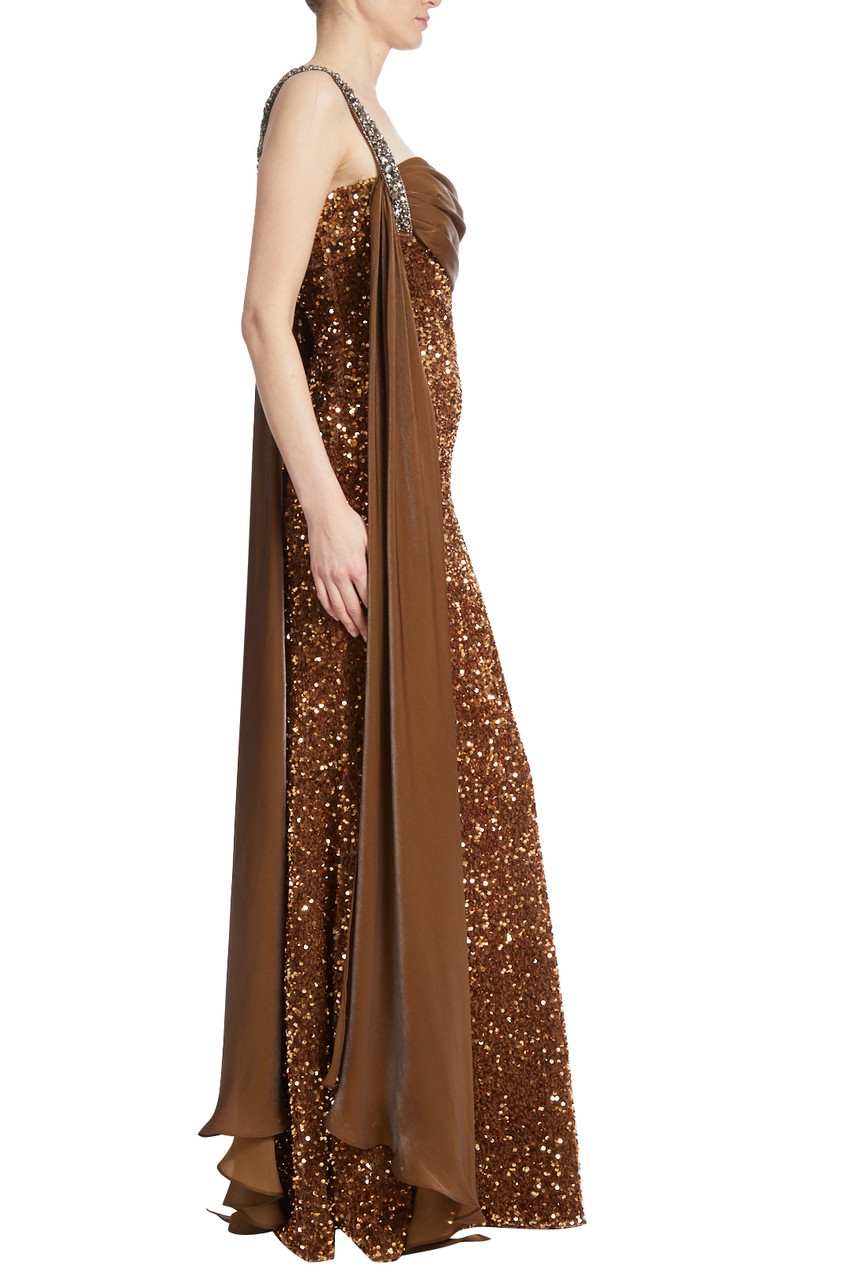 Badgley mischka hot sale velvet sequin gown