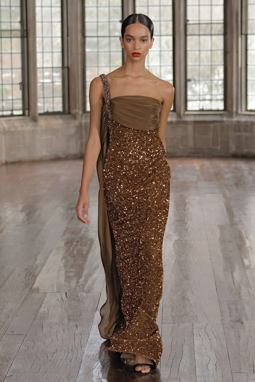 Rent the Runway's Blush & Gold Badgley Mischka Sequined Gown | Blush  bridesmaid dresses, Bridesmaid dresses, Sequin dress