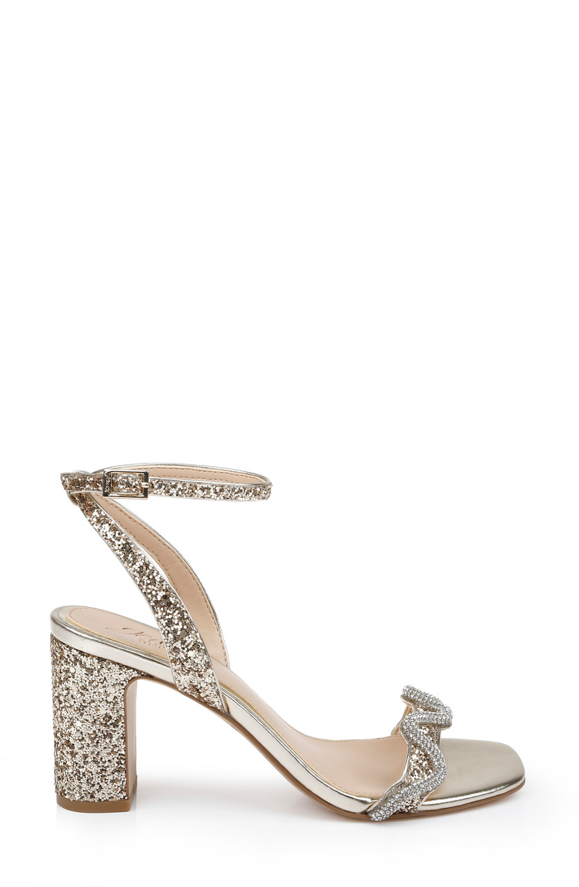 Glitter chunky shop heel sandal