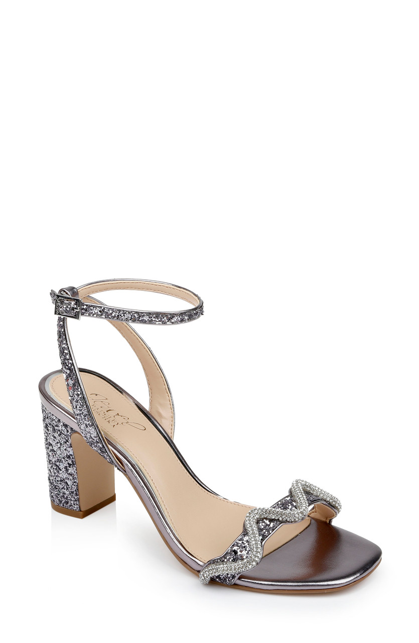 Gem Glitter Block Heel Sandal by Badgley Mishcka