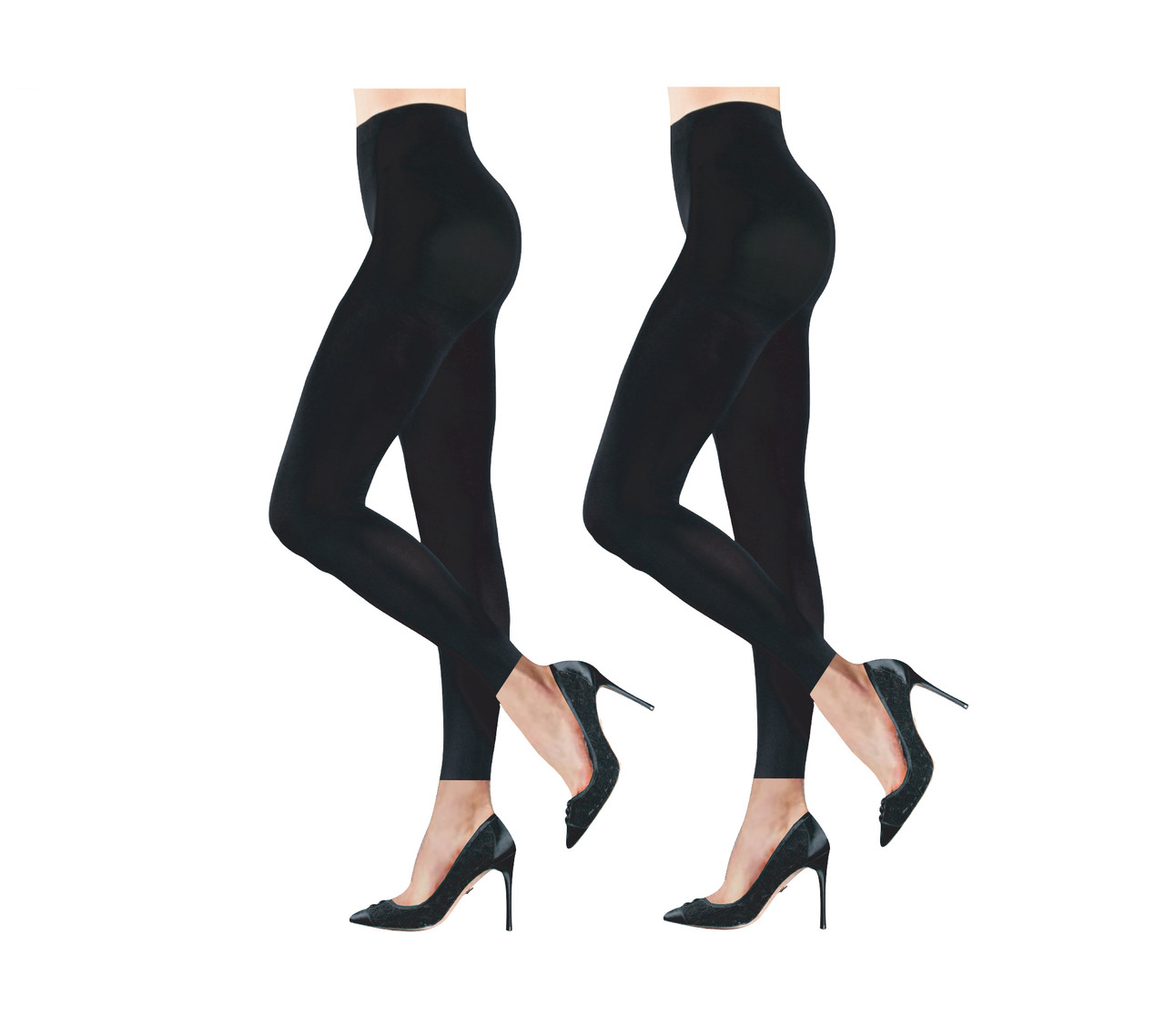 Black Footless Tights for Women Sheer Leggings Transparent