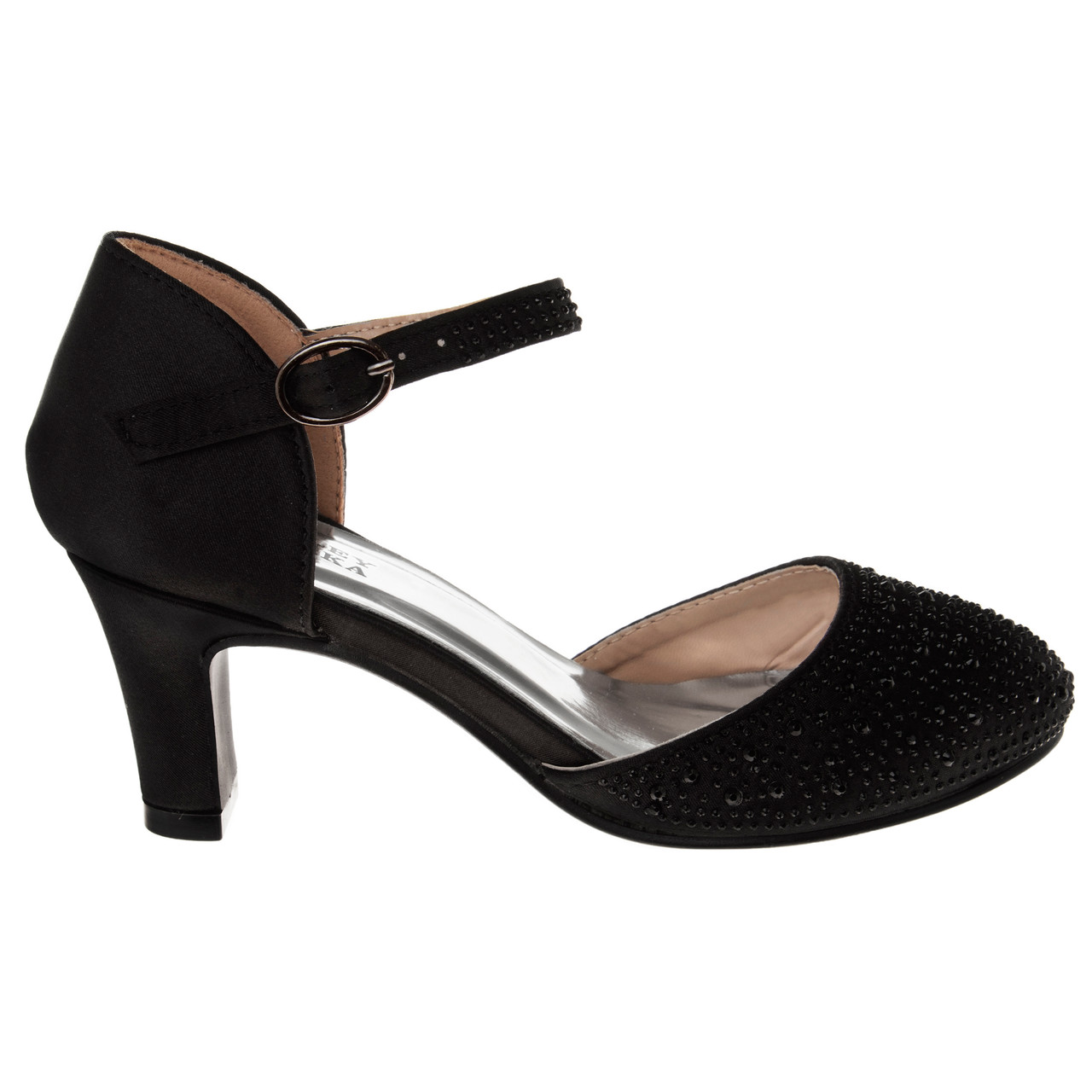 Black Rhinestone T-Strap Sandals Stiletto Heels Peep Toe Ankle Back Zipper  Summer Party Dress Fashion Sandals Shoes Black - AliExpress