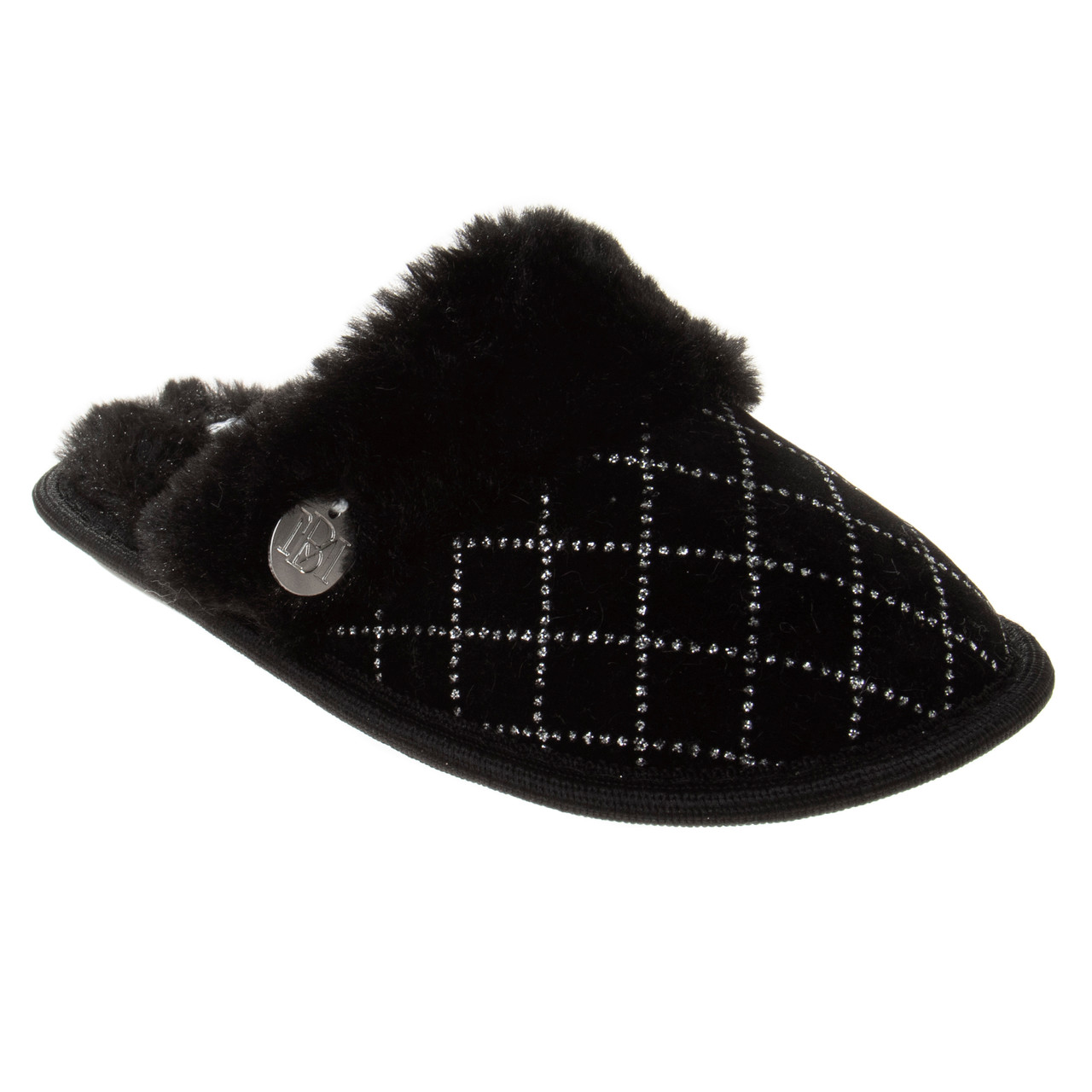 Girls Fur Slippers with Studs by Badgley Mishcka