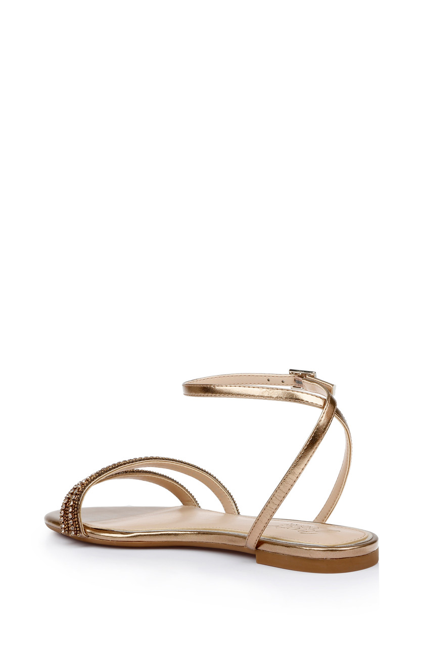 10mm Metallic Leather Flats Sandals