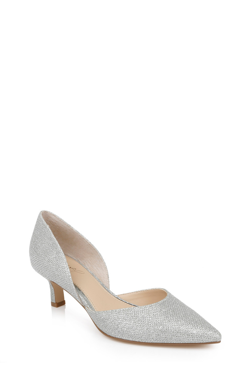 Silver Shimmer Pump - Comfortable Heels - Ally Shoes