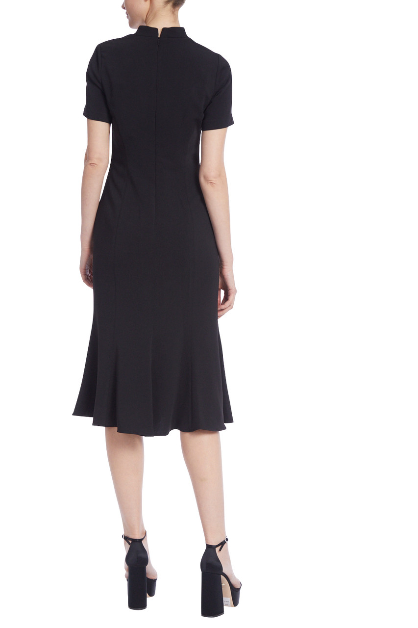 Midi Sheath Dress with Flounced Hem by Badgley Mischka