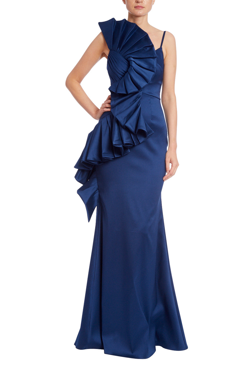 Sculptural Swirl Evening Gown by Badgley Mischka