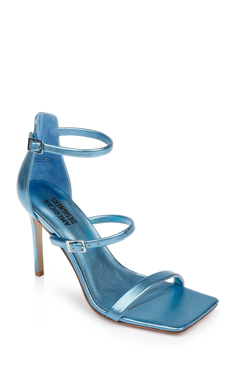 Vogue Metallic Stiletto Heel with Ankle Strap by Badgley Mishcka