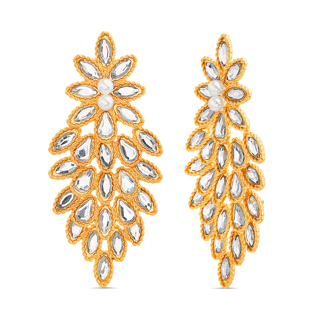 Golden and stone ear cuff Earrings - Eagle Collections