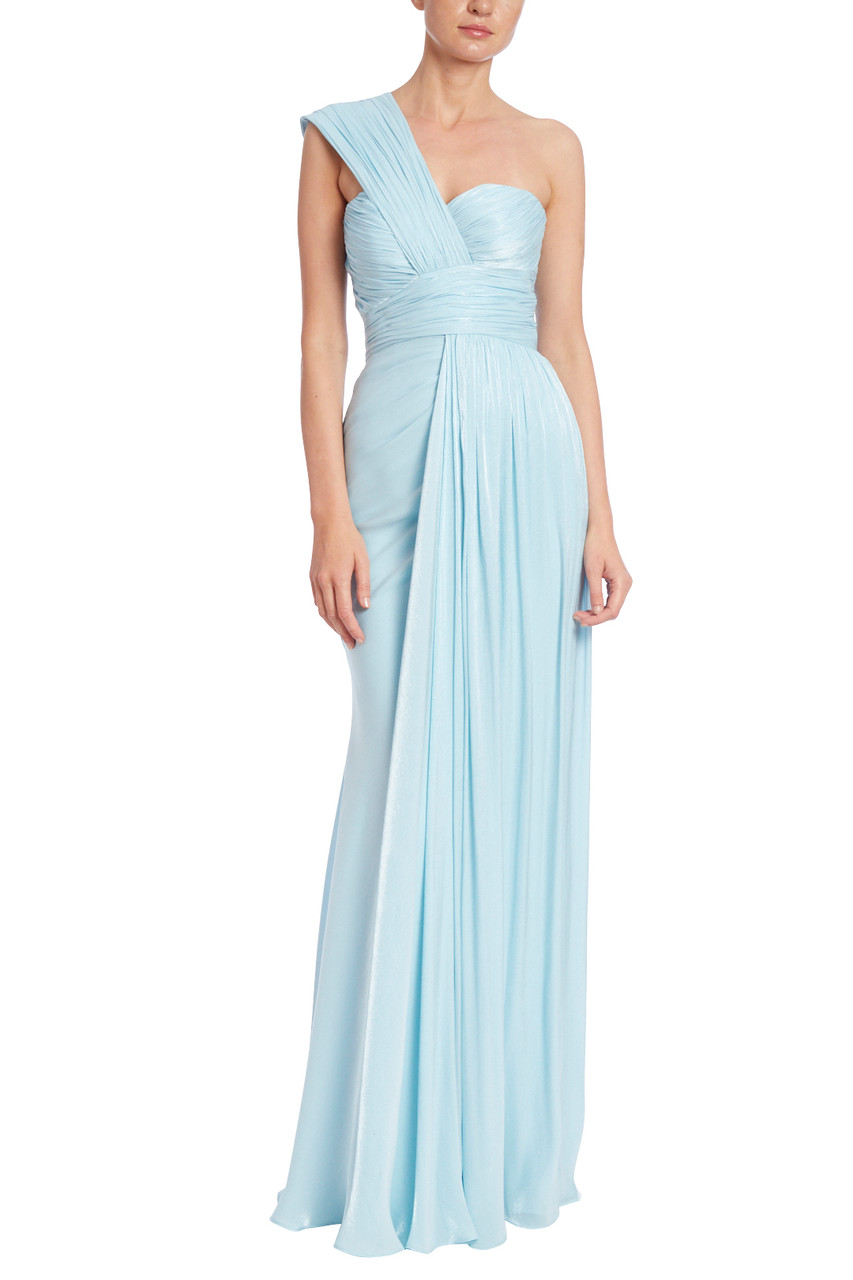 Long Chiffon Evening Dress With Ruffles