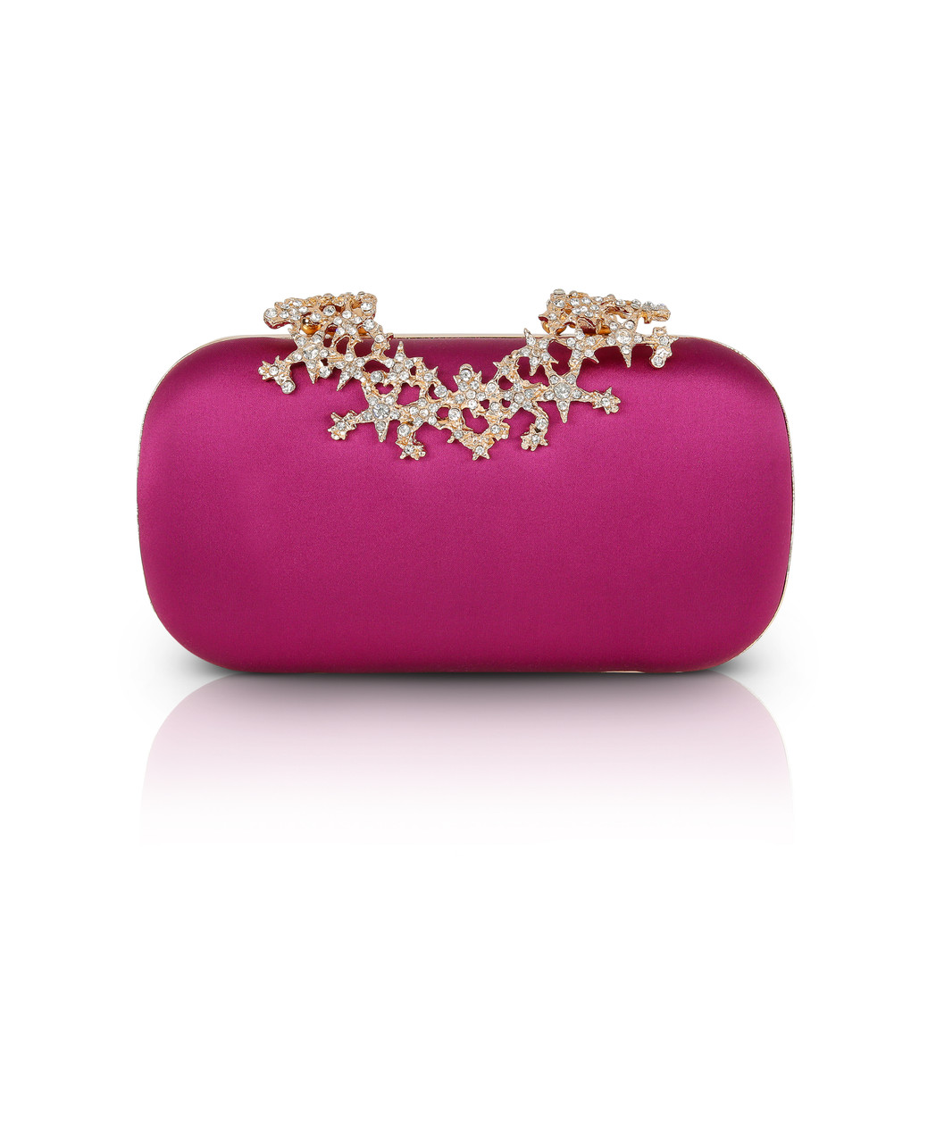 Lyra Starburst Clasp Satin Minaudiere by Badgley Mishcka 