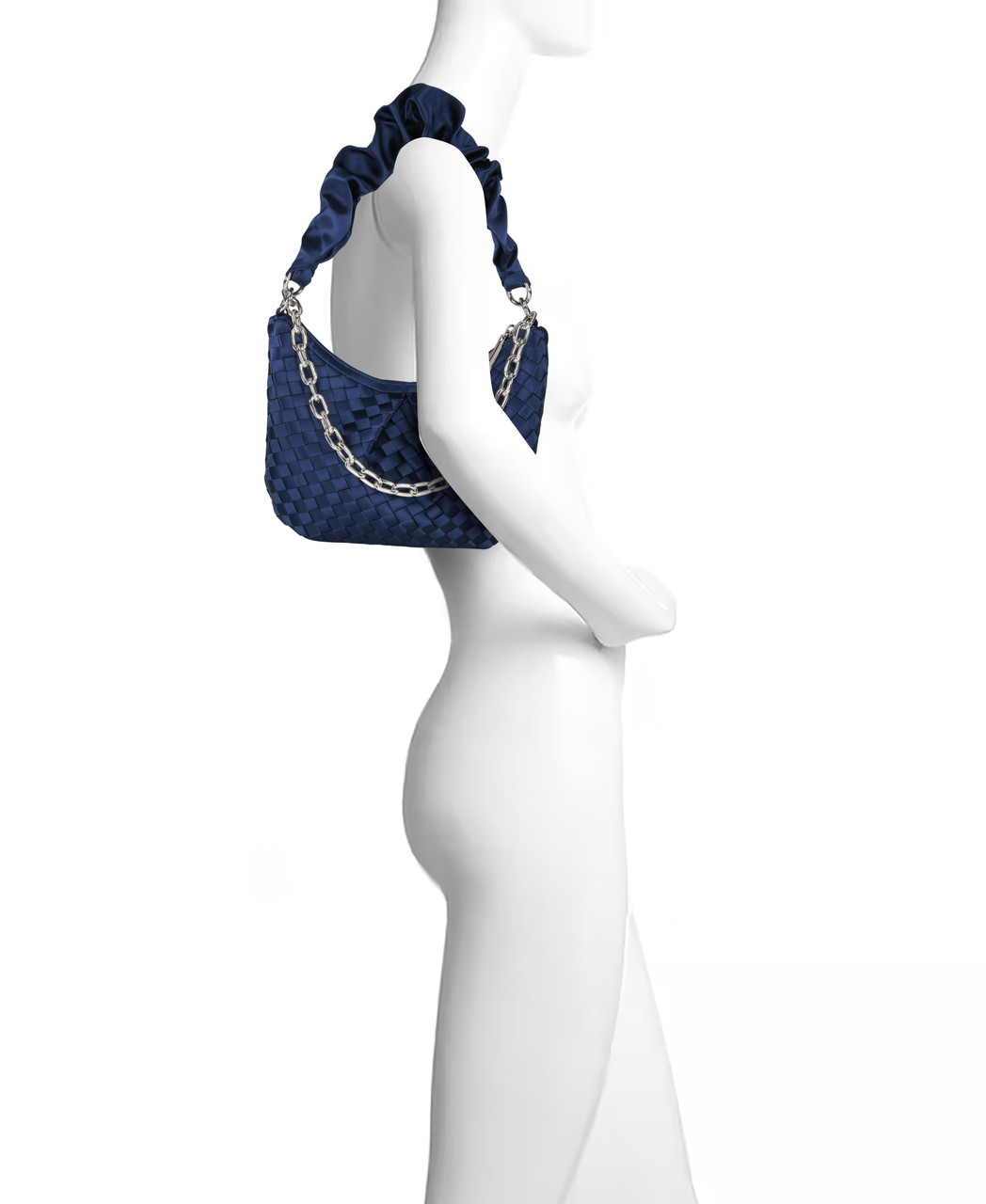 Sophia Satin Hand Woven Mini Hobo Shoulder Bag by Badgley Mishcka