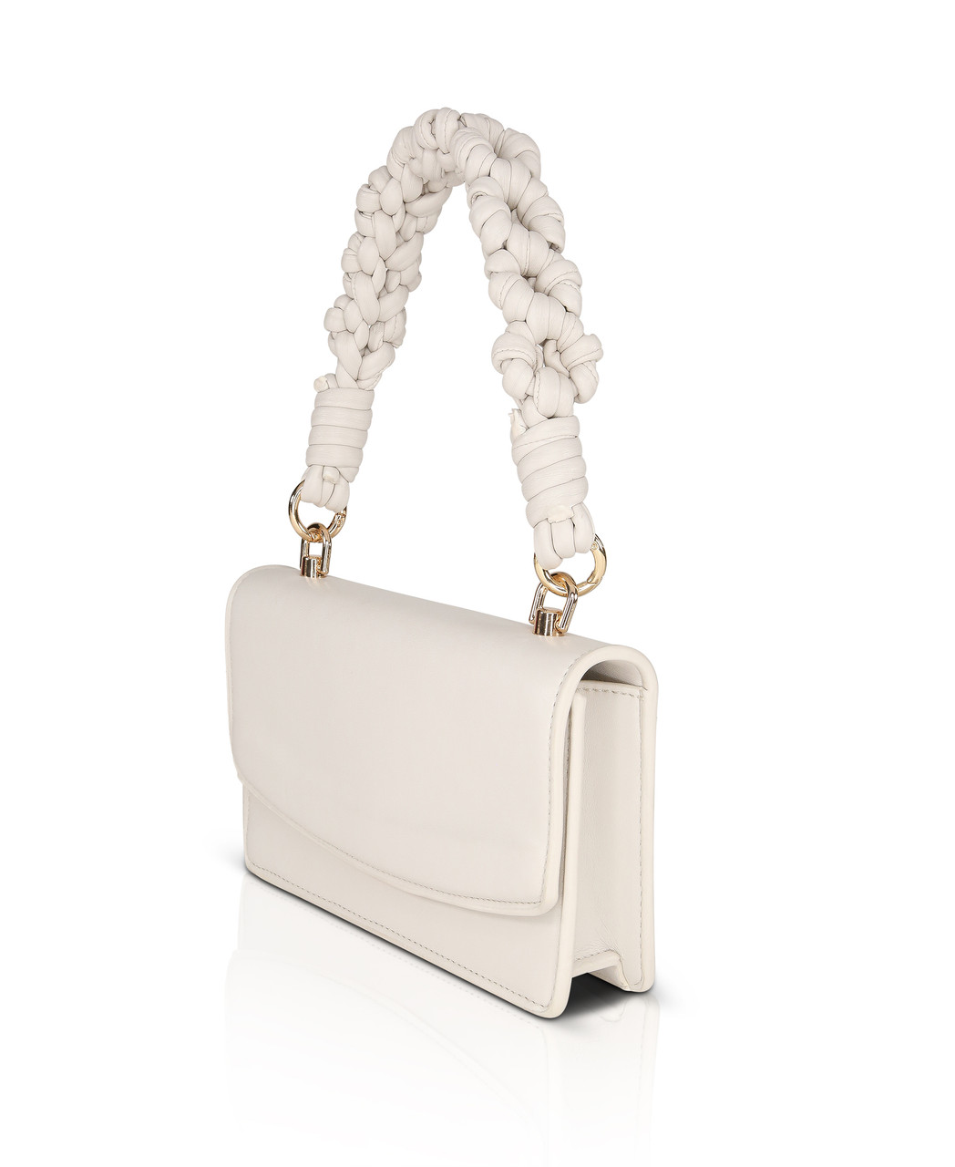 Women's White Croc Chunky Chain Shoulder Bag