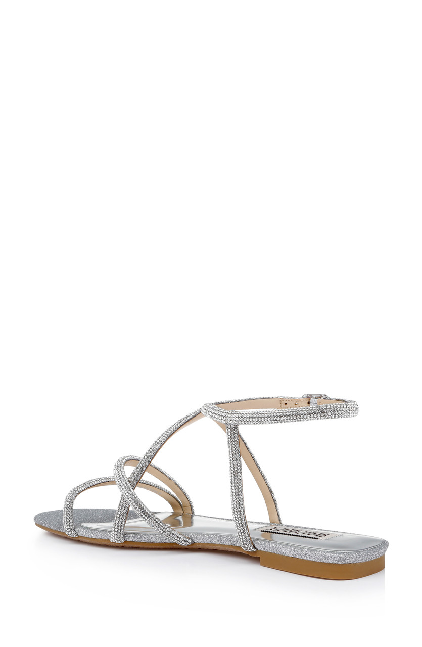 Buy Post Card Orchid - Beige Silver Flats Sandals Online