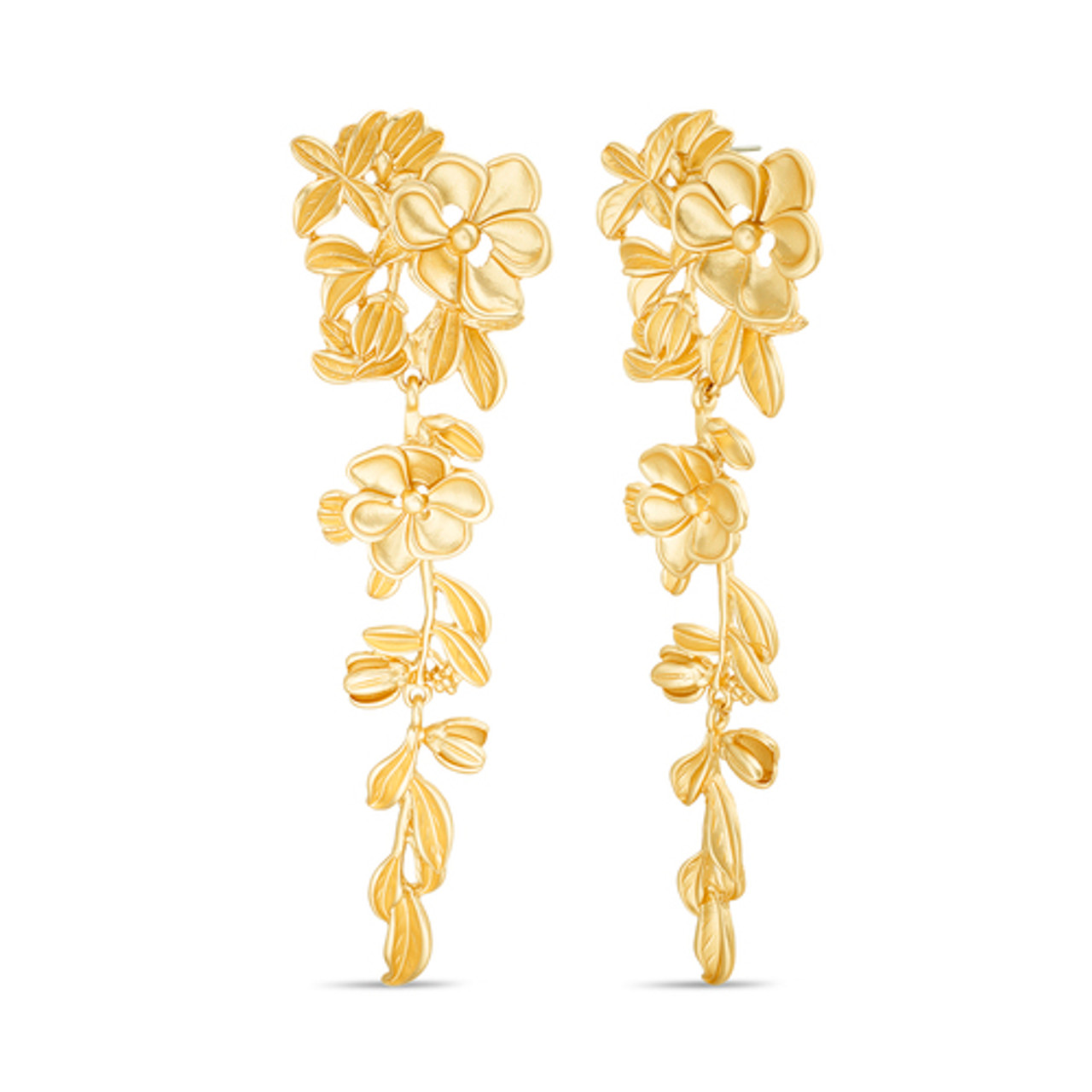 Buy Trendy Gold Plated Floral AD Ear Studs Online|Kollam Supreme